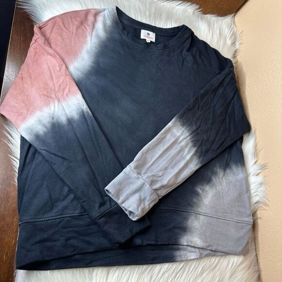 Anthropologie Sundry Terry Oversize Sweatshirt in Terracotta & Charcoal Size 1/S - Picture 12 of 12